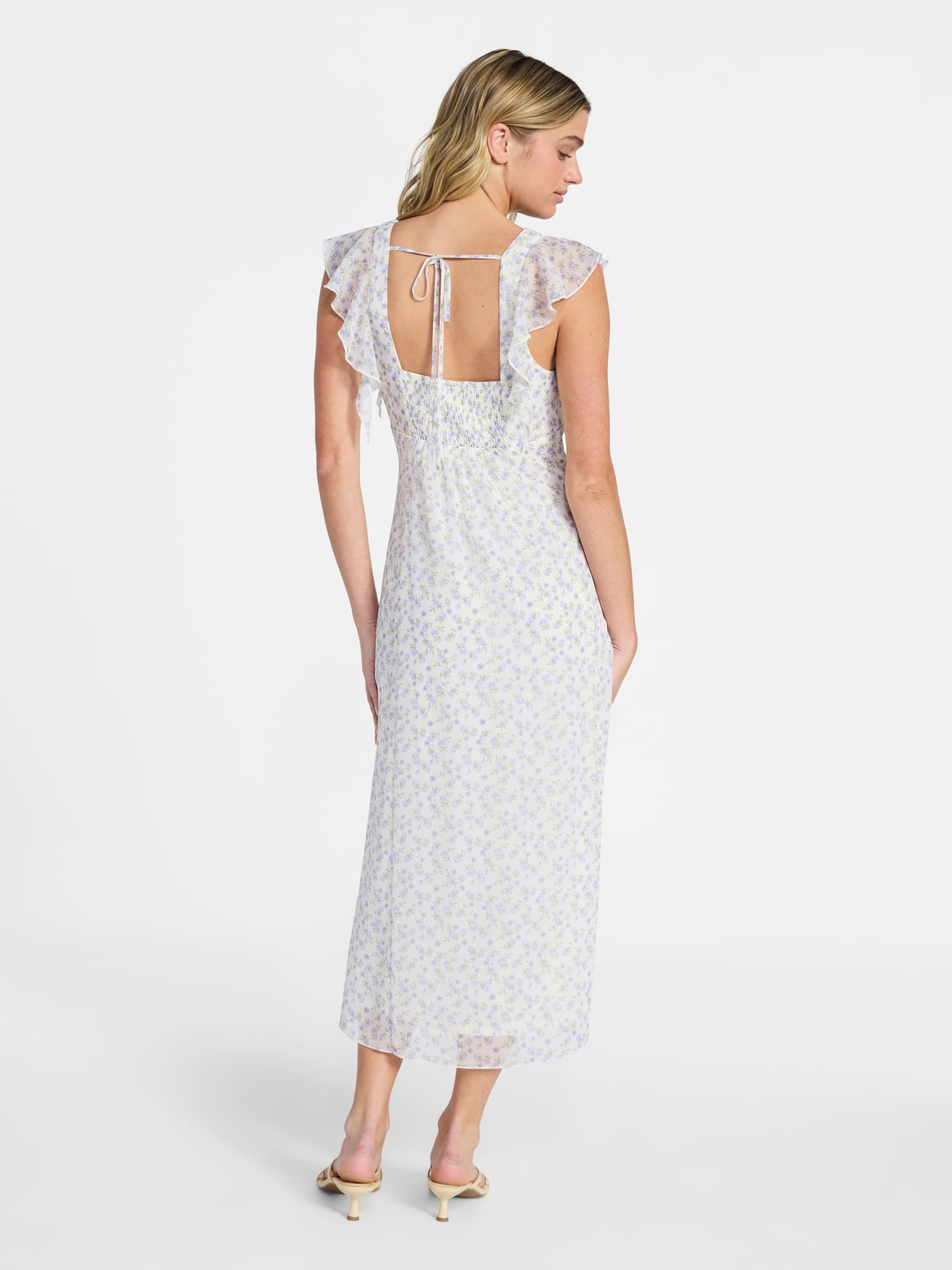 No Boundaries Flutter Sleeve Midi Dress, Women's XXS-XXL