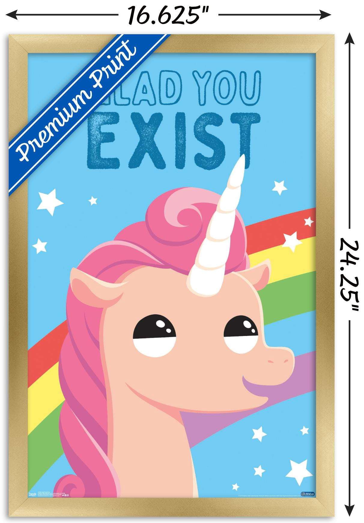 Glad You Exist Wall Poster, 14.725" x 22.375", Framed