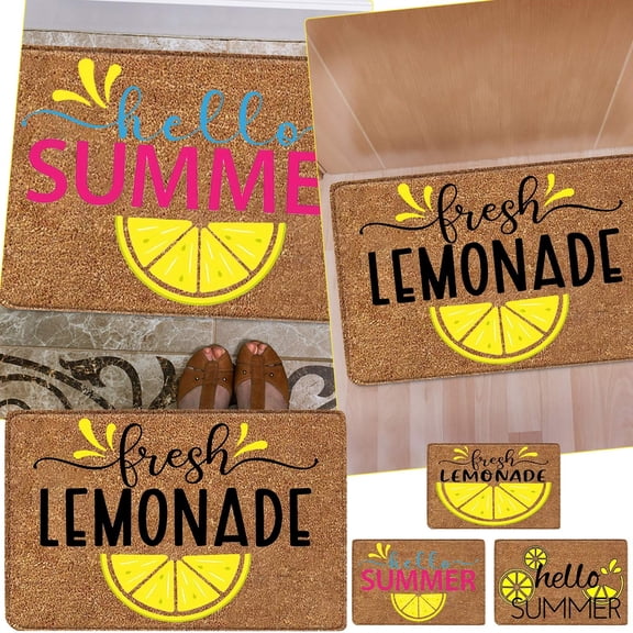 1X Doormat Lemon Door Mats Lemon Welcome Mat Outdoor Rug Lemon Door Mats Outside Spring Summer Door Mat Sunshine Decorative Summer Doormat Carpet
