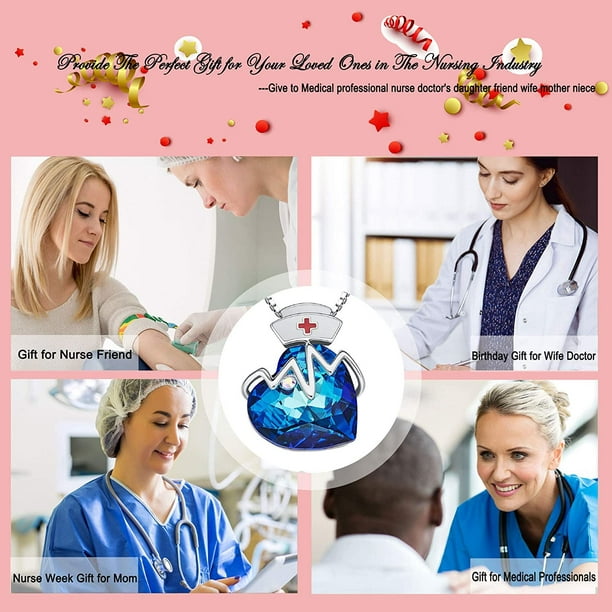 Cadeaux d'infirmière pour les femmes collier de battement de coeur