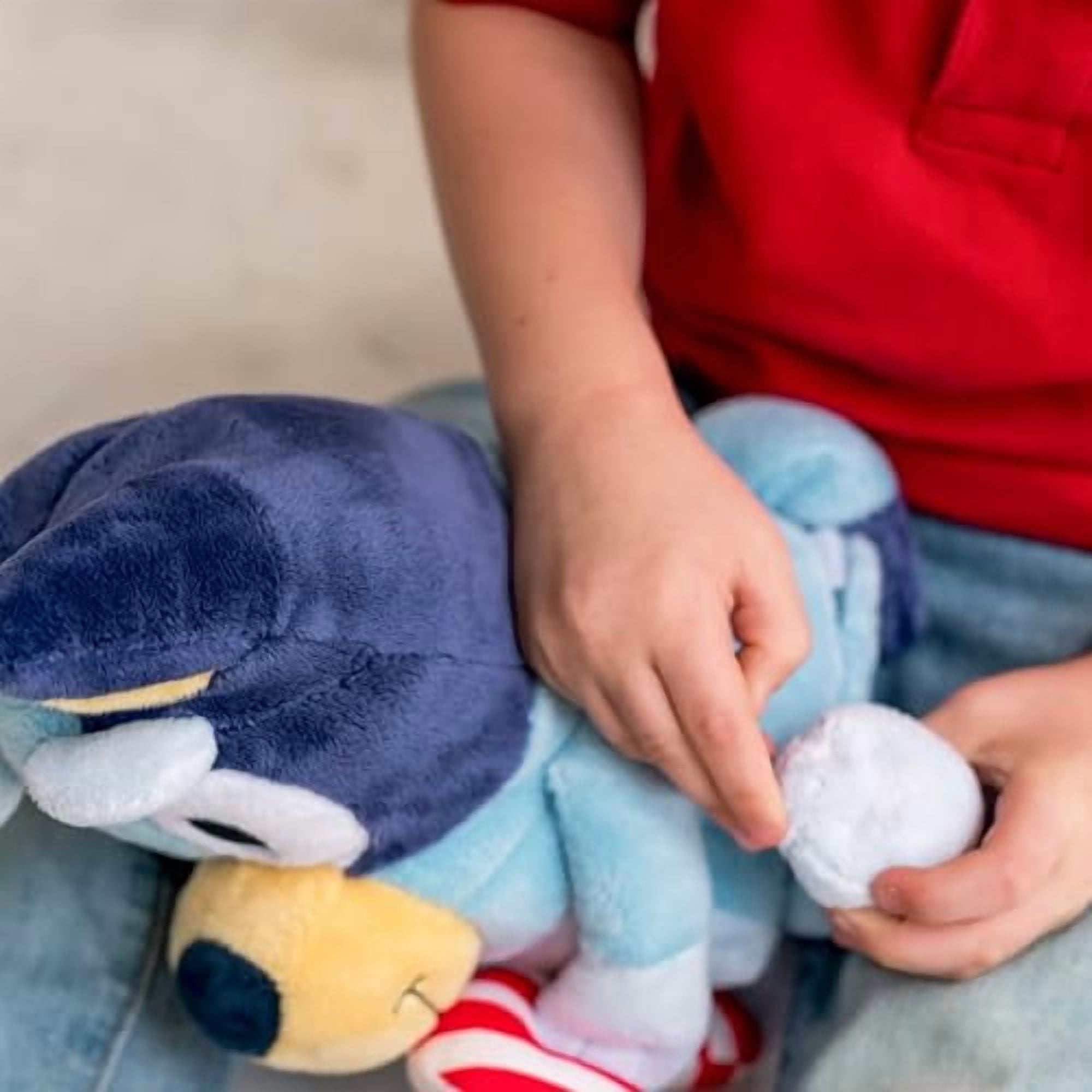ANIMAL ADVENTURE BLUEY WITH CANDY CANE 9” HOLIDAY MINI ANIMATED PLUSH - BLUE