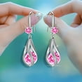 thumbnail image 4 of Boucles d'Oreilles Mode en Acier Inoxydable Boucles d'Oreilles Rondes Créatives pour Femmes Boucles d'Oreilles Pendantes en Cristal pour Femmes, 4 of 4