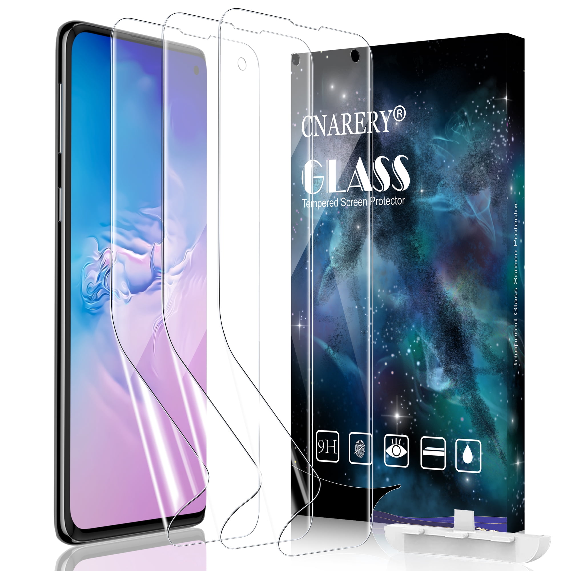 [3 Pack] Cnarery Screen Protector for Galaxy S10, [Flexible TPU Film] [Not Glass] [Fingerprints Sensor Compatible] [Case Friendly] Screen Protector for Samsung Galaxy S10