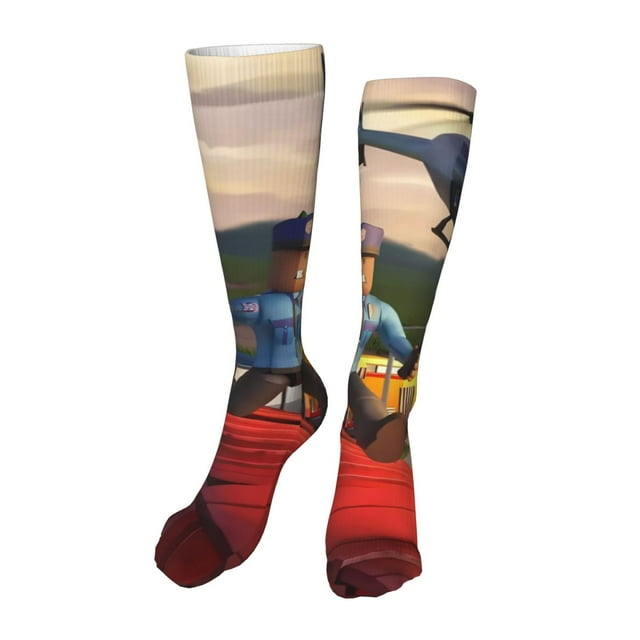 Zufioo Bas Imprimés Roblox 20 Po, Chaussettes de Sport Haute Élasticité, Évacuation de l'Humidité, Accessoires de Chaussures Unisexes-Taille Unique