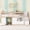 Cream + White, variant on TWIN BED, SOLID WOOD TWIN SIZE LOW LOFT BED WITH STAIR, DRAWER, AND SHELF OF GREY COLOR