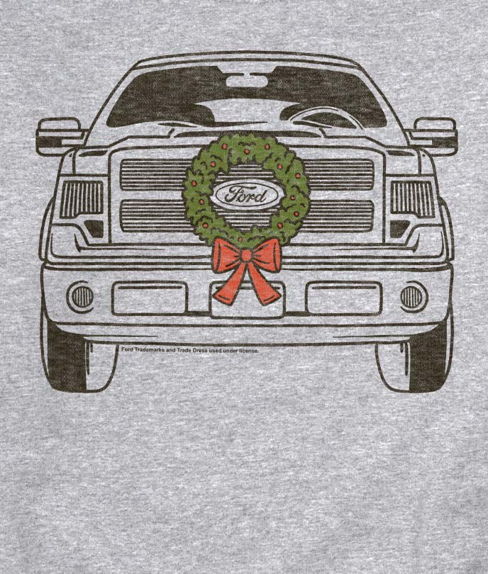 Ford - 2009 Ford F150 With Wreath - Men's Crew Fleece Pullover Sweatshirt