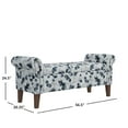 thumbnail image 5 of HL Home Furnishings Rolled Arm Storage Ottoman in Black Floral Bonsai, 5 of 10