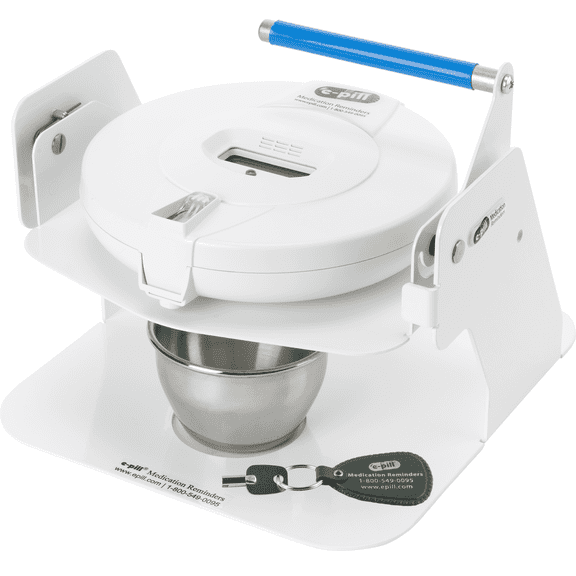 e-pill MedTime Station Pro - Advanced Locked Automatic Pill Dispenser - White Lid