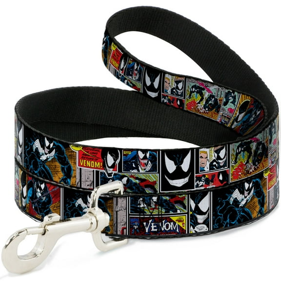 Marvel Comics Pet Leash, Dog Leash, Venom Comic Book Panels, 4 Feet Long 1.0 Inch Wide