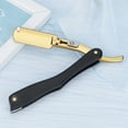 thumbnail image 3 of Wooden Handle Manual Razor Classic Barber Shaver Foldable Hair Beard Razor Shaving Knife Black, 3 of 10