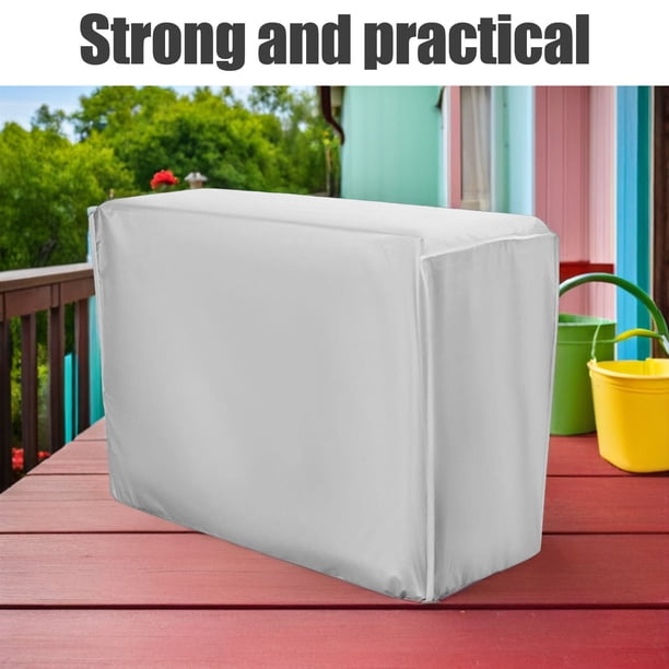 unbranded Funda Para Unidad Externa De Aire Acondicionado Plateada Con Tela Impermeable Y Resistente
