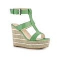 thumbnail image 1 of BLISSFUL STEP Sandales Compensées Espadrilles à Brides pour Femmes Vert 8,5, 1 of 7