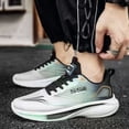 thumbnail image 2 of Domzle Men's Lightweight Running Shoes, Breathable Mesh Athletic Sneakers, Lace Up Cushioned Casual Walking Shoes for Workout Training Green, 2 of 6