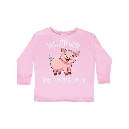 

Inktastic This Little Piggy Loves Grandma and Grandpa- cute Gift Toddler Boy or Toddler Girl Long Sleeve T-Shirt