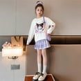 thumbnail image 6 of Sanrios Kuromi Princess Dress Kids Girl College Style Anime Varsity Sweater Pleated Skirt Jk Suit Child Sweatshirt Pullover Gift, 6 of 16