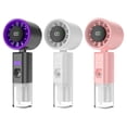 thumbnail image 4 of Portable Handheld Misting Fan, 3 In1 Rechargeable Portable Personal Water Spray Mist Cooling Fan With Led Display & Speed Adjustable, for Summer Beach, Travel, Outdoor, Office Desktop, 4 of 8