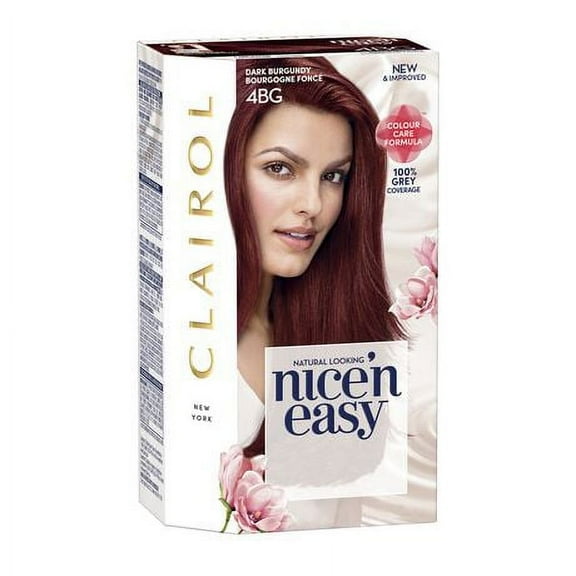 Clairol Nice'n Easy Permanent Hair Color, Dark Burgundy 4BG