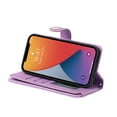 thumbnail image 5 of ELEHOLD Luxury Wallet Case for iPhone 12 Pro /iPhone 12 (6.1") Card Slots Zipper Purse Stand Function with Crossbody Strap Wrist Strap PU Leather Shockproof Case for iPhone 12 Pro / 12,Lightpurple, 5 of 7