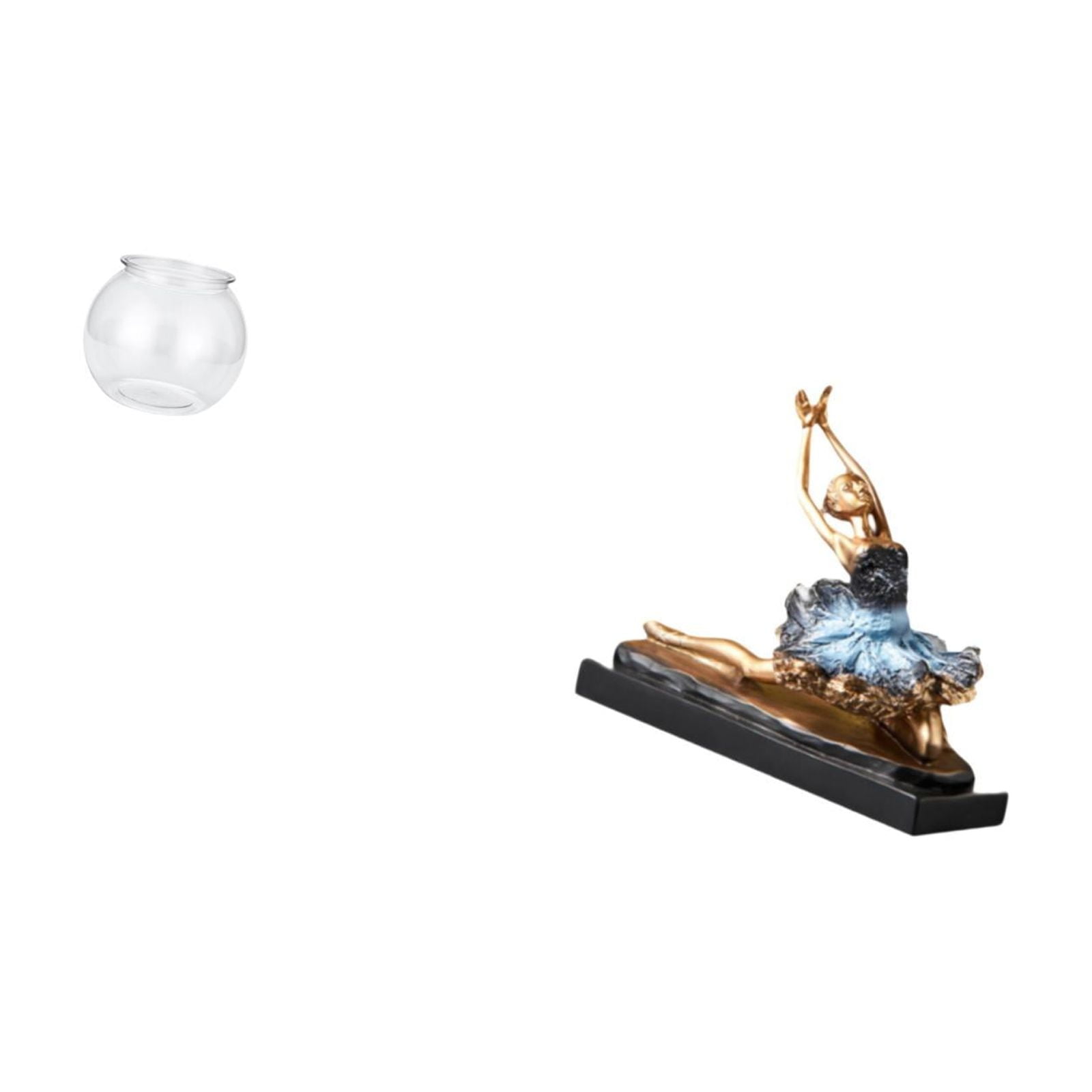 Desktop Aquarium Bowl Ballet Dancer Figurine Transparent Resin Fish Tank Vase Art for Living Room Table Adult Kids Gift