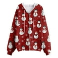 thumbnail image 4 of larppty Hoodies for Women Zip Up Christmas Sweatshirts Oversized Jackets Long Sleeve Cardigan Sweater Shirts 2025 Fashion Holiday Clothes (Wine, XL), 4 of 9