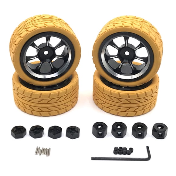 Vogacara Rueda de metal de coche modelo de control remoto Llanta de ruedas de actualización simulada Kits de construcción modelo Oro