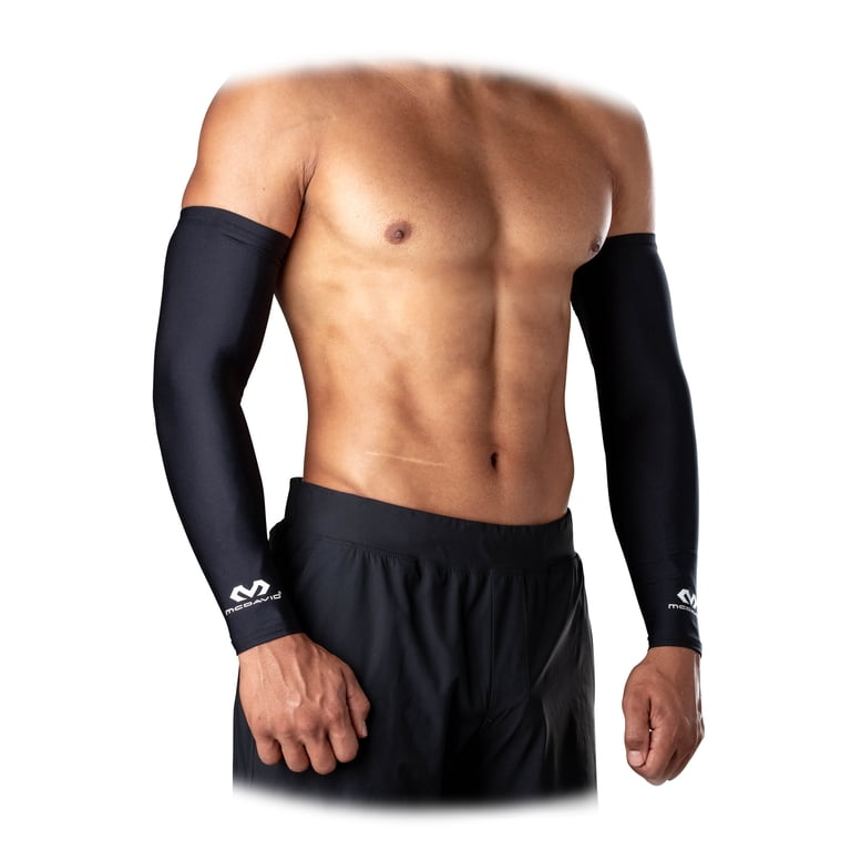 McDavid Sport Compression Arm Sleeves Pair, Black, Unisex, Adult