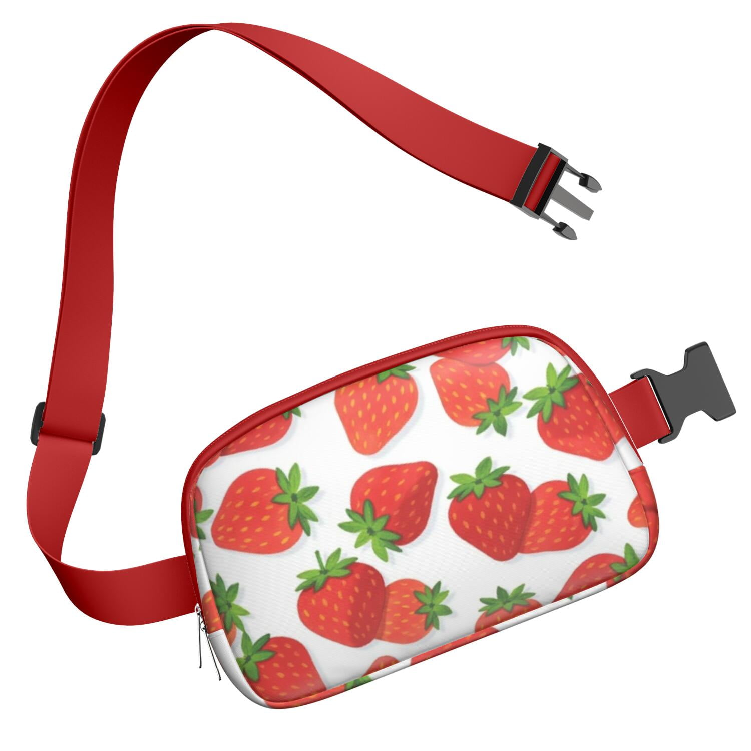 Waist Bag for Sports Enthusiasts Commuters Fashionable Waterproof Fanny Pack with Adjustable Strap for Outdoors Workout Traveling Strawberry Sporty Waist Pack