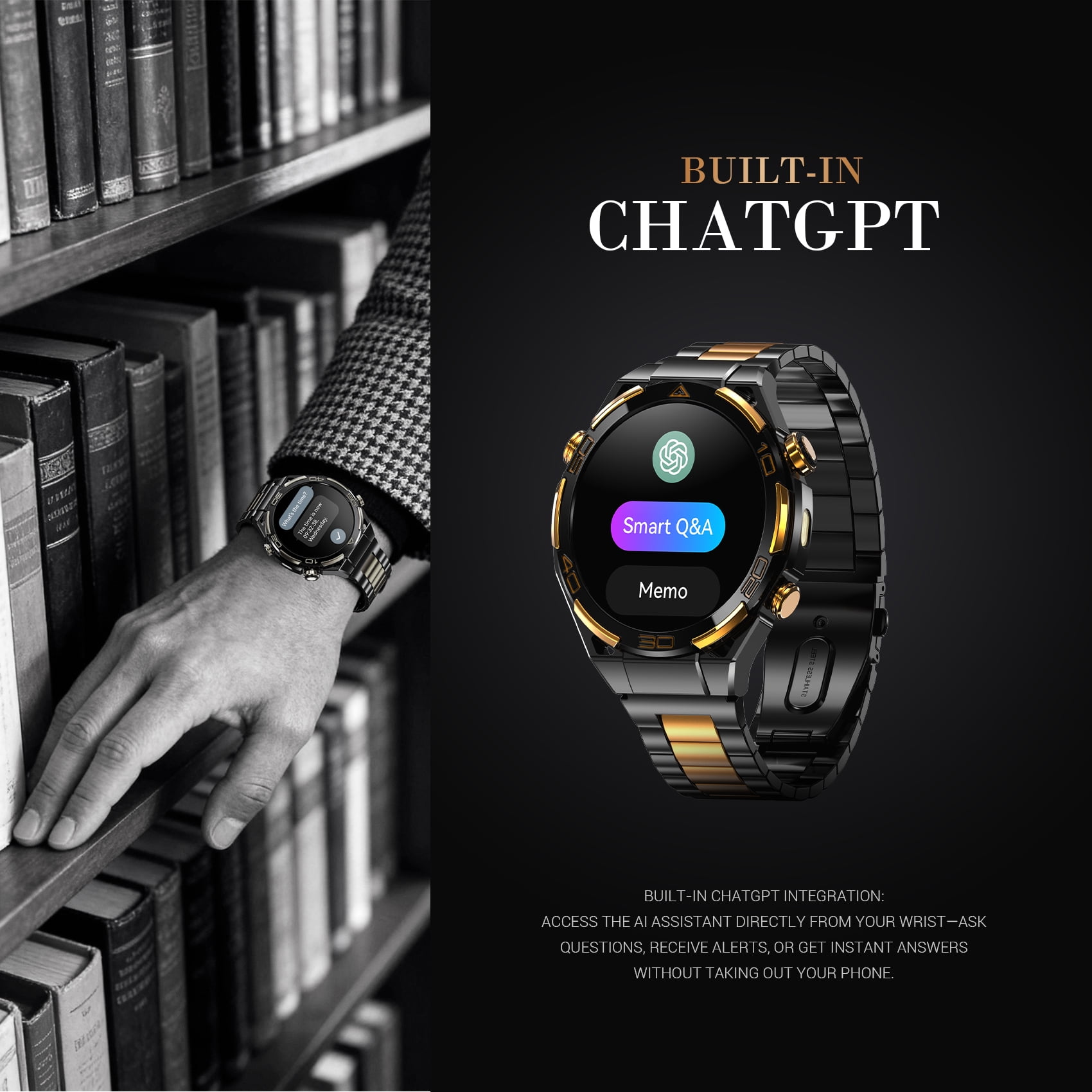 Blackview AMOLED GPS Smart Watch for Men, 1.43" HD Display Bluetooth Calling Smartwatch with Steel Band, Compass, Flashlight, 900mAh Battery, Outdoor Fitness Watch for Android iPhone(Black)