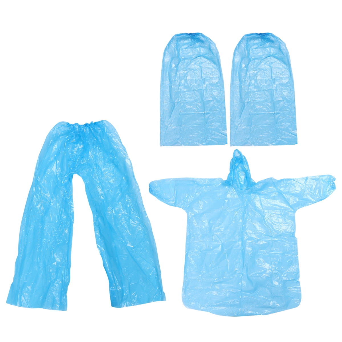 WASHWEPE Portable Windproof Rain Suits Plastic Unisex for Theme Parks Water Rides 1 Set