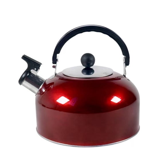 MONTERA Tea Kettle,Stainless Steel Whistling Tea Kettle for Stove Top,3L Teapot,Ergonomic Handle Flat Bottom Design Tea Pot,Red