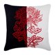 thumbnail image 1 of Fundas de cojín decorativas de patchwork, funda de almohada de seda de 45 x 45 cm (18 x 18 pulgadas), cuadradas en blanco y negro con bordado floral, estilo moderno - Lovers In Japan, 1 of 3