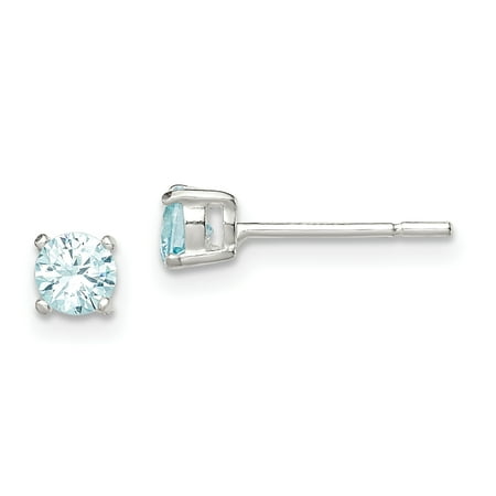 ICE CARATS 925 Sterling Silver Blue Cubic Zirconia Cz Post Stud Ball Button Earrings Fine Jewelry Ideal Gifts For Women Gift Set From Heart