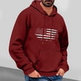 thumbnail image 2 of Wyobmus Flight U.S. Flag Hoodies for Men Casual Printed Sweatshirt Lightweight Long Sleeve Sport Pullover With Pocket Drawstring Workout B-Burgundy, 2 of 3