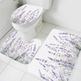 thumbnail image 3 of Lavender Floral Bath Mat 3 Piece Bathroom Rug Set, Spring Flowers Botanical Plants Non Slip Bath Rug Contour Mat and Toilet Lid Cover, Absorbent Shower Mats Soft Bath Rugs and Mats Sets, 3 of 8