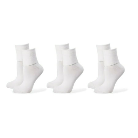 

Jefferies Socks Womens Socks Organic Cotton Smooth Seamless Turn Cuff Dress Work Casual Ankle Socks 3 Pairs