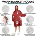thumbnail image 5 of Wearable Oversized Blanket,Red Christmas Snowman Pattern Wearable Blanket Hoodie for Adults,Cozy Hooded Blankets with Super Pockets,Super Warm Fuzzy Pullover for Women & Men, 5 of 6
