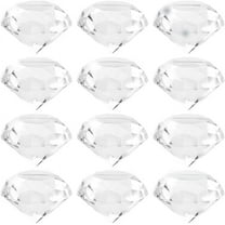 1 Box 12Pcs Glass Diamond Crystals Clear Glass Vase Fillers 30mm Transparent K9 Ice Gemstones Diamonds Display Vase Rocks Centerpiece for Table Scatters Wedding Party DIY Decoration