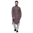 thumbnail image 1 of Atasi Ensemble Kurta Pyjama Long pour Hommes à Col Mandarin Imprimé Tenue Décontractée pour Garçons, 1 of 4