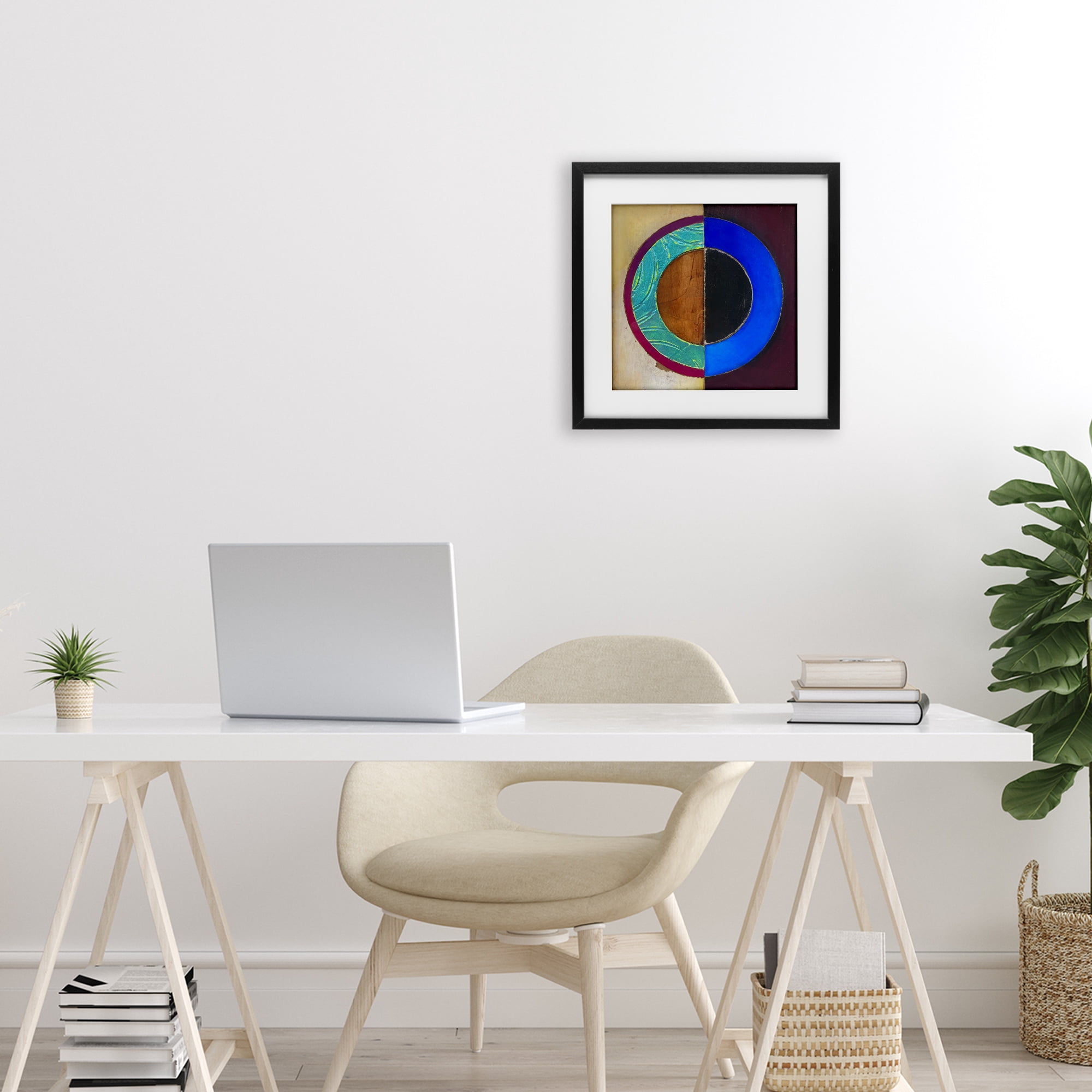 Stupell Industries Nautical Split Circle Black Framed Print Under Glass, design by Matthew Finger