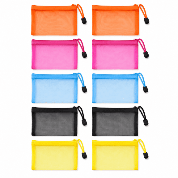 Mini Zipper Mesh Bags, Small Size Pouch for Coin, Beauty, Makeup, and Travel Organization, Assorted Color