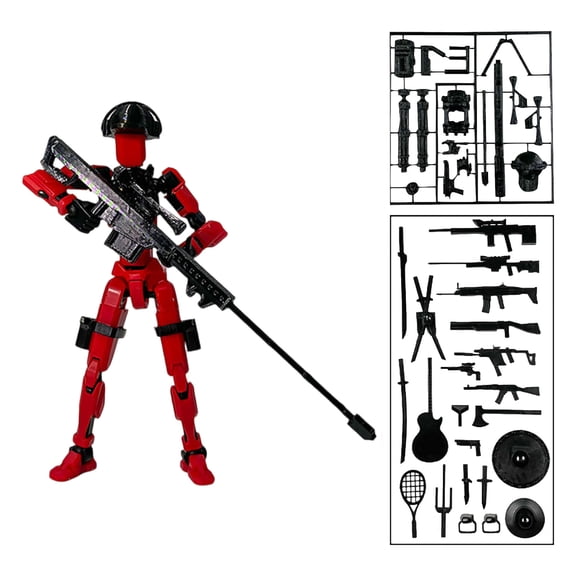 Assembly Completed Special Forces with a Wide Variety Of Weapons Action Figures Set, Multi-Jointed Movable3D Printed Movable Doll for Office Desks and Birthday Gift 4.7in