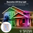 thumbnail image 5 of WYZworks 960LEDs, 50ft Colorful 16-Mode Flat LED Outside Strip Lights, SMD 2835, Waterproof Permanent Heavy Duty Outdoor Exterior Accent Lighting, ETL Certified, Connectable Flexible Clear PVC Shell, 5 of 9