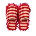 thumbnail image 1 of 1 Pair Chenille Cleaning Slippers Cover Lazy Person Floor Shoes Mop Creative Slippers Shape Floor Mop Multi-function Floor Cleaning Shoe Covers for Home Use (Red Size L), 1 of 6
