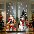 thumbnail image 4 of Christmas Window Clings Decorations: 2 Sheets Extra Large Santa Claus Snowman Window Clings with Snowflakes, Watercolor Rustic Xmas Stickers for Kids Home Office School Winter Holiday Décor, 4 of 6
