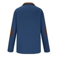 thumbnail image 3 of safuny Men's Workout Color Blocked Quarter Zipper Pullovers Stand Collar Sweatshirts Fall Loose Pleated Tops Clearance Long Sleeve Blouses Casual Relaxed Fitted Fashion Blue M, 3 of 5