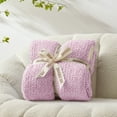 thumbnail image 5 of Snuggle Sac Heather Lilac Throw Blanket for Couch, Ultra Soft Microfiber Knitted Blanket Cozy Warm Blankets, Lilac, 50x60 inches, 5 of 6