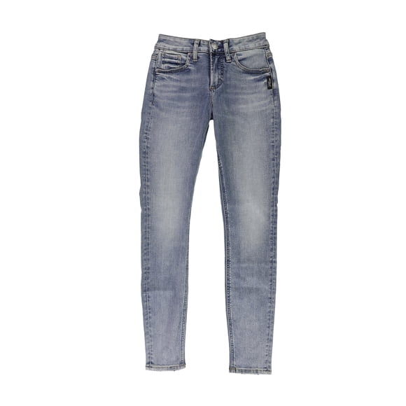 Silver Jeans Womens Pocketed Curvy Skinny Jeans, Blue, 24