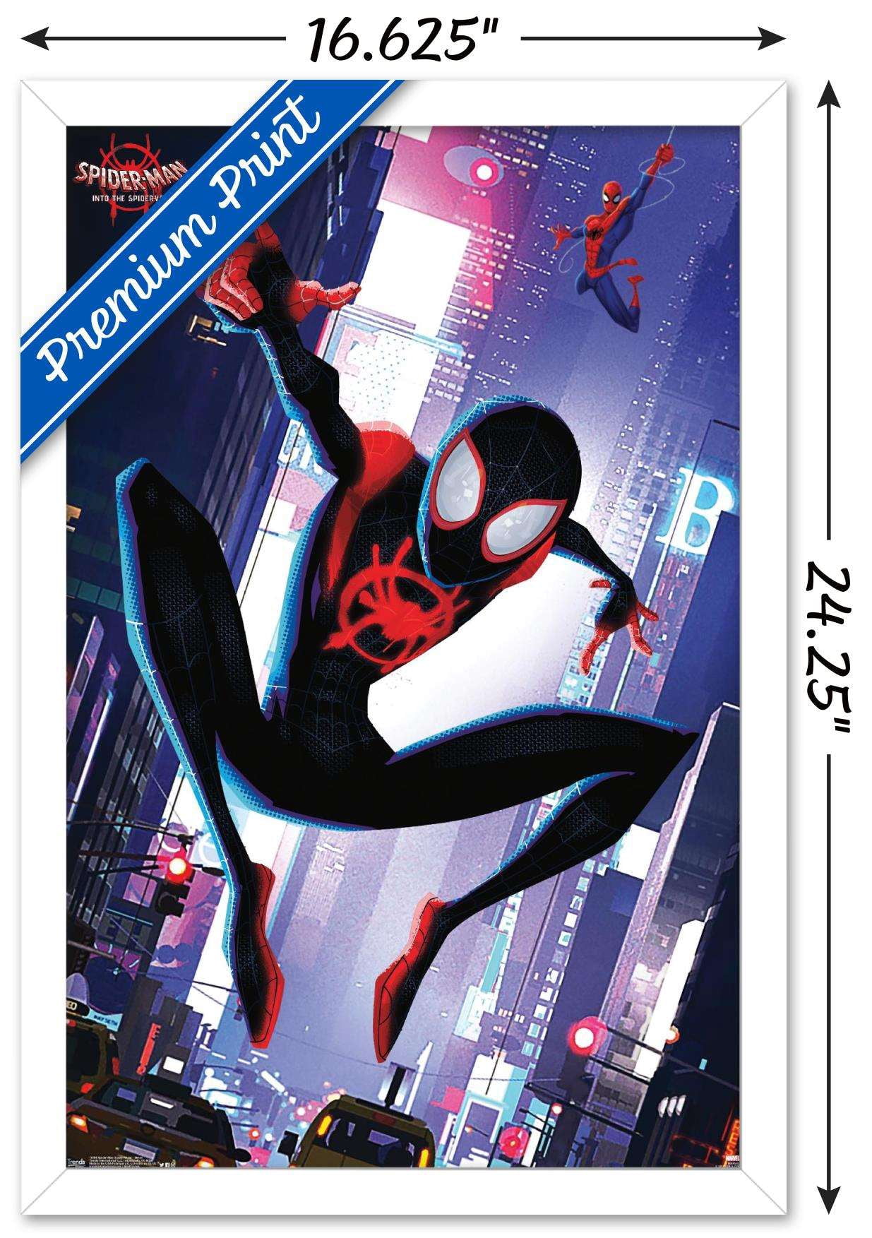 Marvel Spider-Man - Into The Spider-Verse - Street Wall Poster, 14.725" x 22.375", Framed