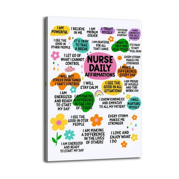 Motivational Nurse Quote Canvas-1 Poster Wrapped Wooden Frame Wall Decor,Canvas Wall Art for Living Room,Bedroom,Office,Ready to Hang