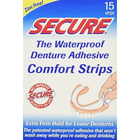 A Vogel Comfort Strips -- 15 Strips, Extra Firm Hold for Lower Dentures..., By SECURE Denture Adhesive Ship from